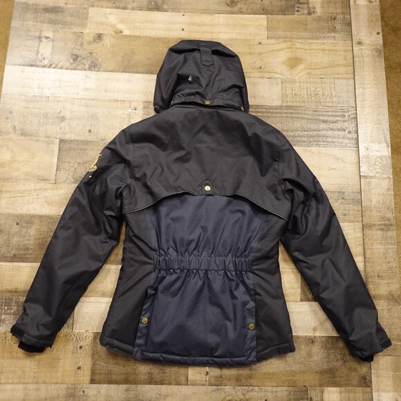 Mountain Horse Windsor Jacket Women’s Medium Black Navy Hooded Equestrian - Picture 12 of 16